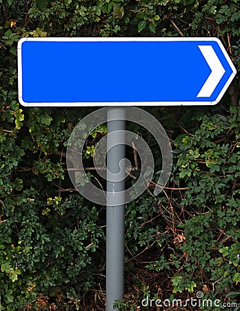 Blank blue arrow sign Stock Photo