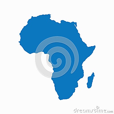 Blank Blue similar continent Africa map isolated on white background. Vector template for website, d Vector Illustration