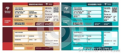 Blank Boarding pass template design Vector Illustration