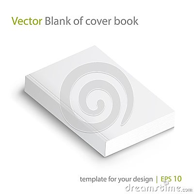 Blank of book cover, vector illustration. Template for your design. Vector Illustration