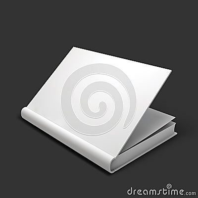 Blank book, textbook, booklet or notebook mockup Vector Illustration