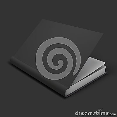 Blank book, textbook, booklet or notebook mockup Vector Illustration