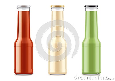 Blank bottles for sauces Vector Illustration