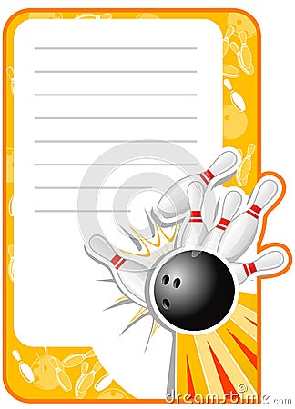 Blank Bowling Invitation Vector Illustration