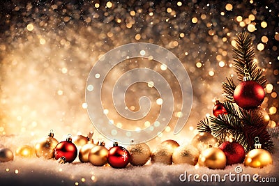 Blank bright background with christmas decorations frame Stock Photo