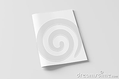 Blank brochure or booklet cover mock up on white. Isolated with clipping path around brochure. Stock Photo