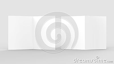 Blank brochure magazine mock up isolated on soft gray background Stock Photo