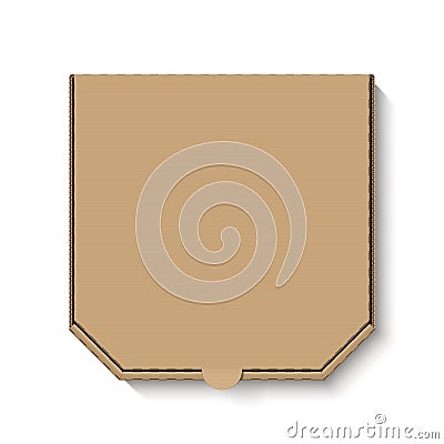 Blank brown cardboard pizza box Vector Illustration