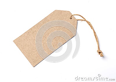 Blank brown cardboard price tag Stock Photo