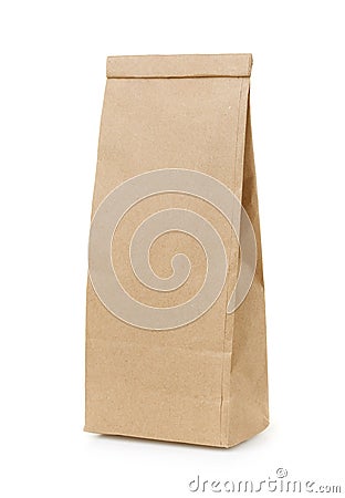 Blank brown craft paper bag Stock Photo