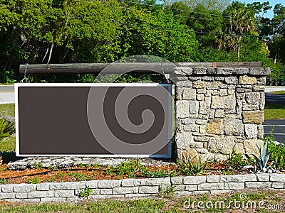 Blank Brown Sign Stock Photo