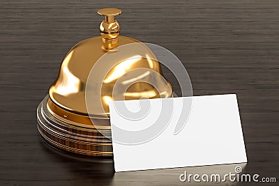 Blank business card for hotels on the wooden desk background. 3D rendering Stock Photo