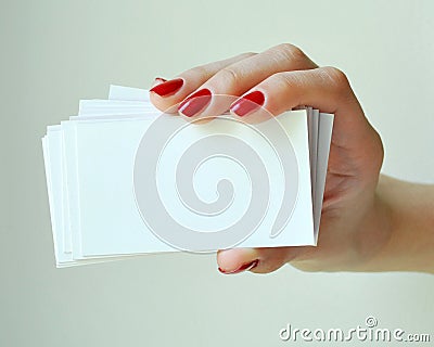 Blank Business Cards Stock Photo