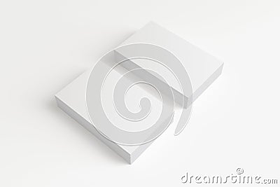 Blank Business Cards on white Stock Photo