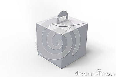 Blank Cake paper box packaging for branding. 3d render illustration. Cartoon Illustration