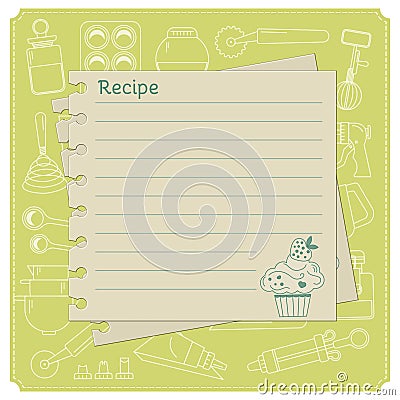 Blank cake themed recipe cards for your sweet creations. Stock Photo