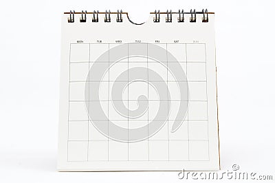 Blank Calendar Isolated on White Stock Photo