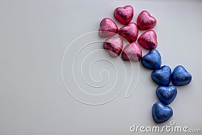 Blank Candy Valentines Hearts Isolated on White Background. Stock Photo