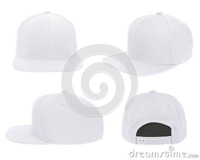 Blank cap 4 view color white Stock Photo