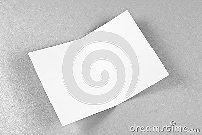 Blank card over silver background Stock Photo