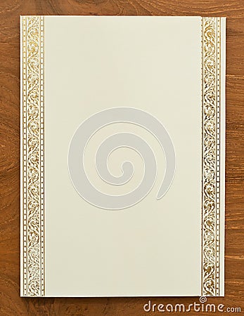 Blank card with thai traditional frame Stock Photo