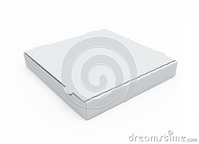 Blank cardboard pizza box Stock Photo