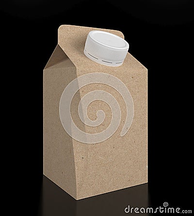 Blank carton milk and juice packaging Cartoon Illustration