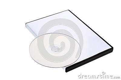 Blank case DVD / CD and disk on white background Stock Photo