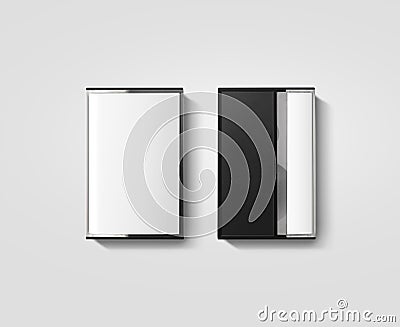 Blank cassette tape box design mockup, , back side view Stock Photo