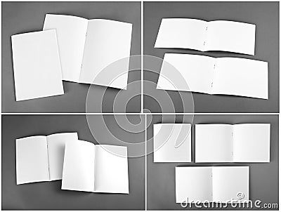 Blank catalog, brochure, magazines, book mock up. Stock Photo