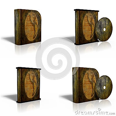 Blank CD, DVD, disk box template Stock Photo