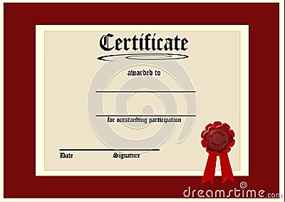 Blank certificate Stock Photo