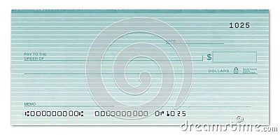 Blank Check with False Numbers Stock Photo