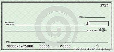 Blank Check with Open Space for Your Text Stock Photo