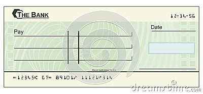 Blank cheque illustration Vector Illustration