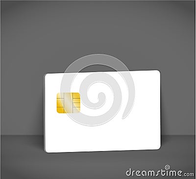 Blank chip card banking empty card mockup template Vector Illustration