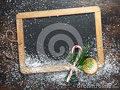 Blank Christmas chalkboard slate Stock Photo