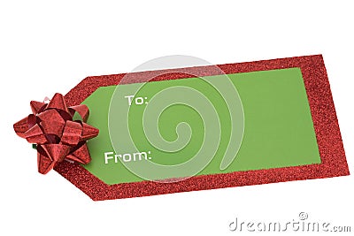 Blank Christmas Gift Tag Stock Photo