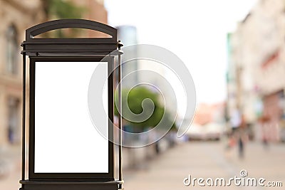 Blank citylight poster on city street. Space for design Stock Photo