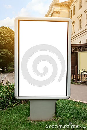 Blank citylight poster outdoors. Mockup for design Stock Photo