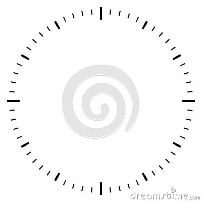 Blank clock dial face Vector Illustration