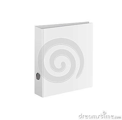 Blank closed office binder. White cover. Isometric view, on white background. Vector illustration Vector Illustration