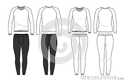 Blank clothing templates. Vector Illustration