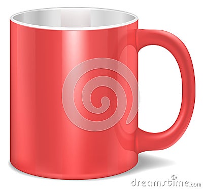 Blank coffee cup mockup. Realistic ceramic mug Vector Illustration