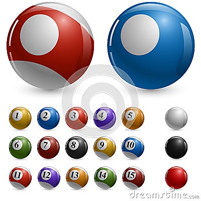 Blank color pool balls template Vector Illustration