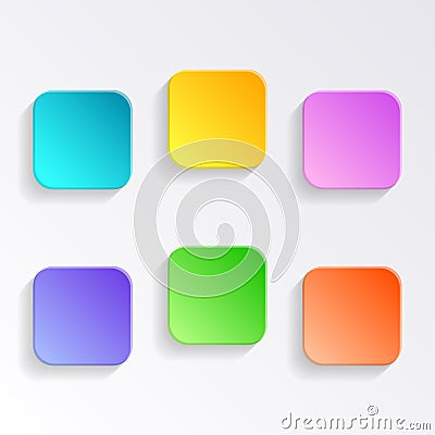 Blank colorful buttons Vector Illustration