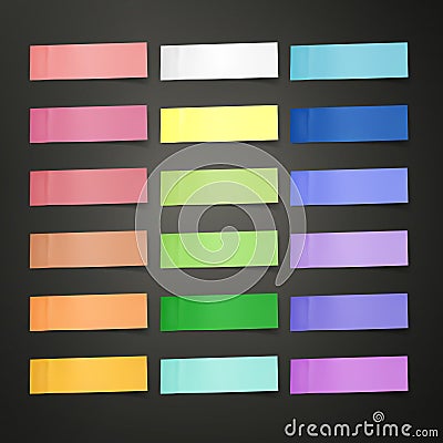 Blank colorful sticky notes set Vector Illustration