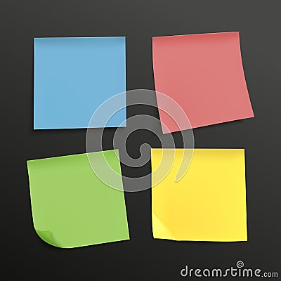 Blank colorful sticky notes set Vector Illustration