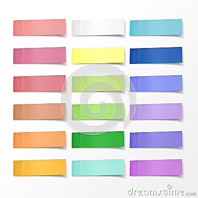Blank colorful sticky notes set Vector Illustration