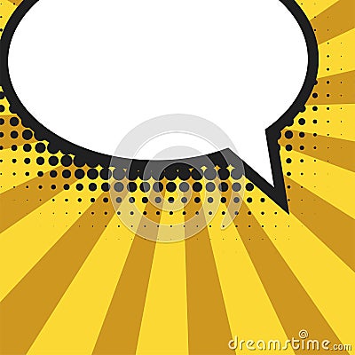 Blank comic balloon template. Clear comics colorful speech bubbles halftone dot background style pop art. Text dialog Vector Illustration